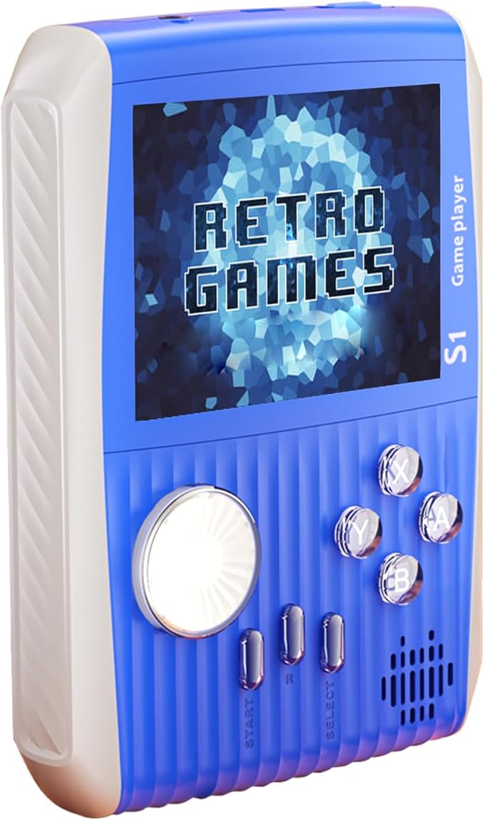 Retro Game Console Handheld, Mini Handheld Game Console for Kids with 666 Classic Retro Games, 1020mAh Rechargeable Battery, 3 Inch Screen Gameboy, Birthday for Boy Girl (Blue)