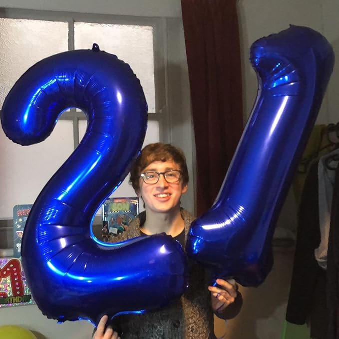 Night Blue Number 1 Balloon 40 inch, Number 1 Birthday Balloon for Boy Girl, Night Blue Foil One for 1st 10 11 12 16 18 Birthday Party, Anniversary Celebration Number Balloons Decorations