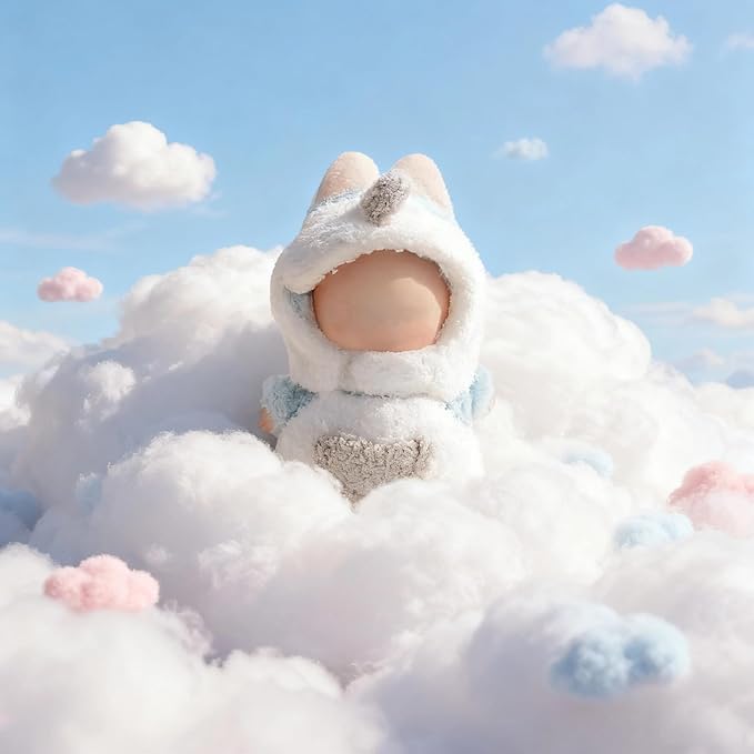 Dinosaur Clothes for LABUBU 17cm Doll (NO Dolls), Dinosaur Outfit for LABUBU, Dino Dolls Keychain Accessories, Faking Animal Style Outfit Jumpsuit Dinosaur Costume for Dolls (White)
