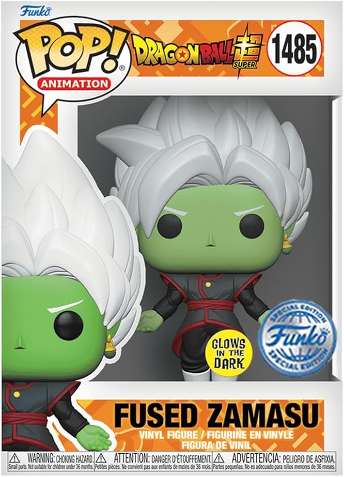 Funko Pop! Dragonball Super Fused Zamasu (Glows in The Dark) Vinyl Figure #1485 Special Edition Exclusive Collectibles, 74395