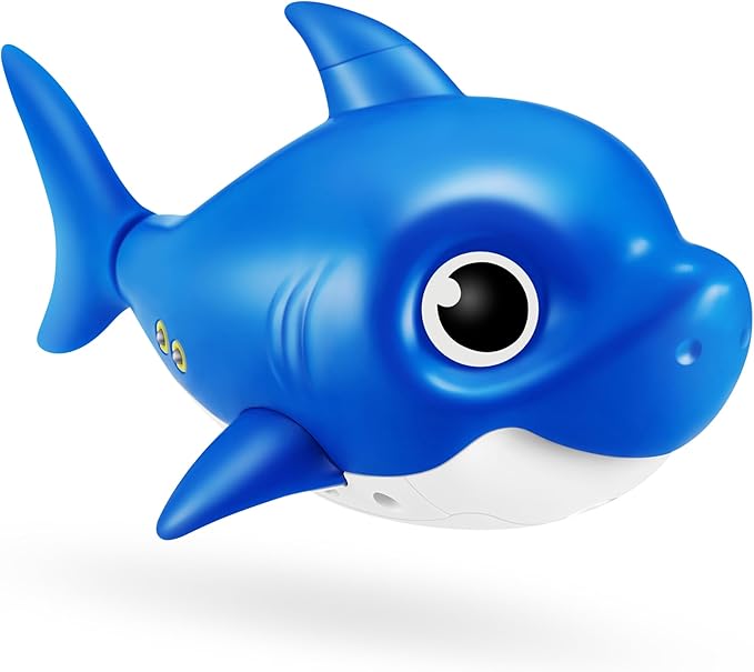 Robo Alive Junior Baby Shark New Silicon Fins Version Singing and Swimming Daddy Shark (Blue) by ZURU