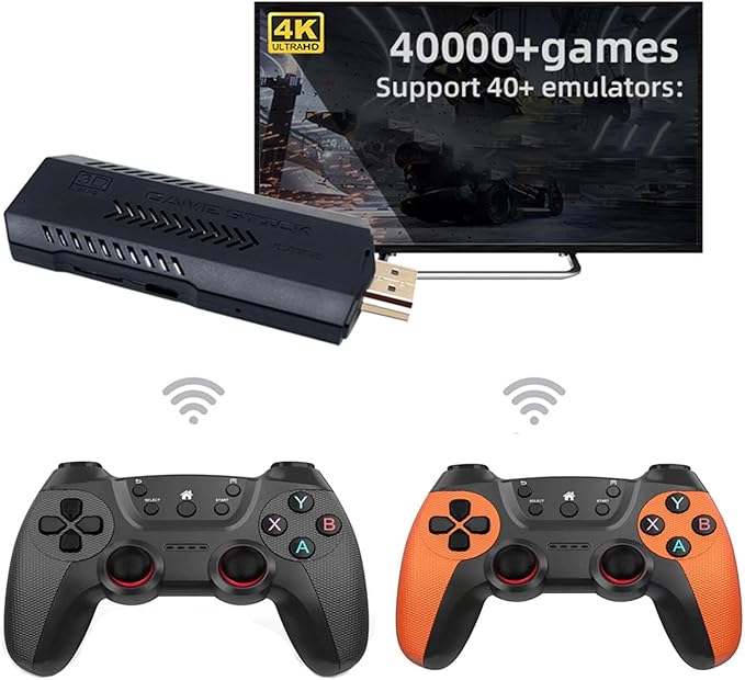 X2 Ultra Retro Game Stick 4K, HDMI Plug and Play Video Game Toy with 40000+ Games(128G), with 2.4G Wireless Controllers,Nostalgia Arcade Handheld Emulators for TV Game Lovers