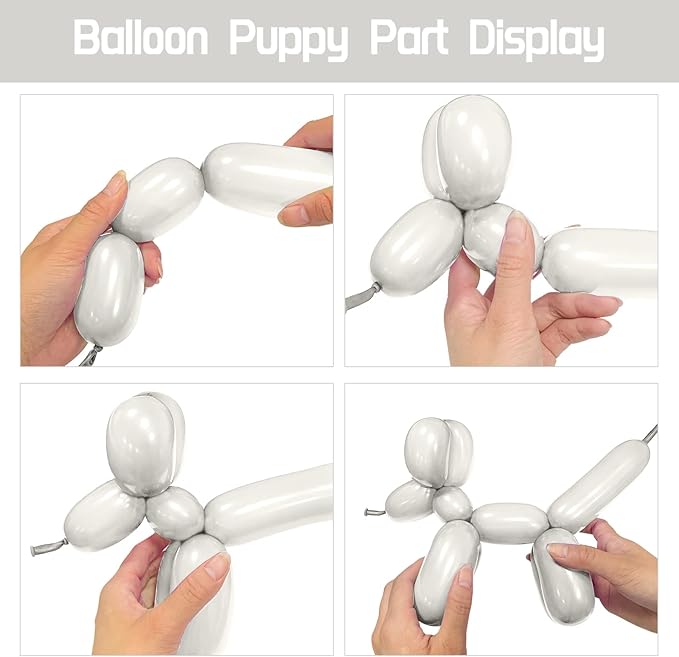 100Pcs Sand White 260 balloons, Thickening Latex Cream 260q Balloons for Animal Model, Long Twisting Balloons for Halloween Xmas Presents, Animal Shape Weddings, Birthdays Clowns.(Sand white)