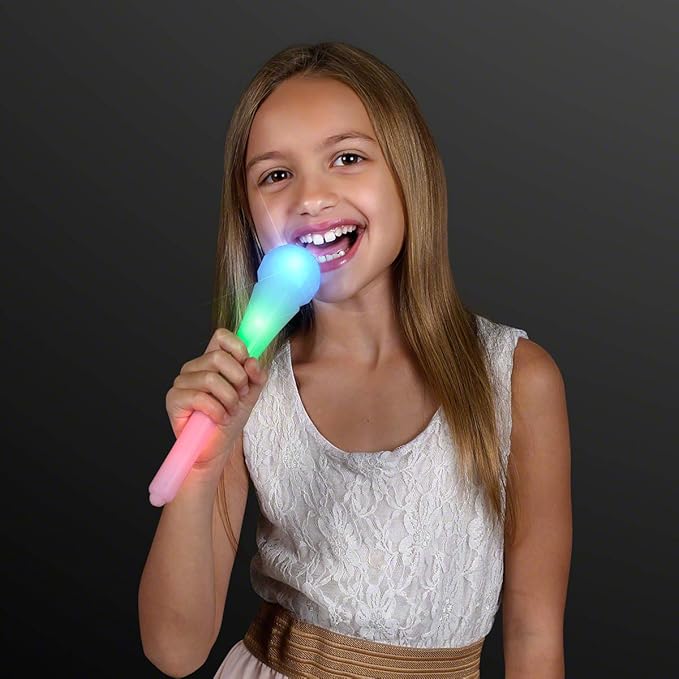 FlashingBlinkyLights Sound Activated Light Up Toy Microphone with Multicolor LEDs (Set of 12)