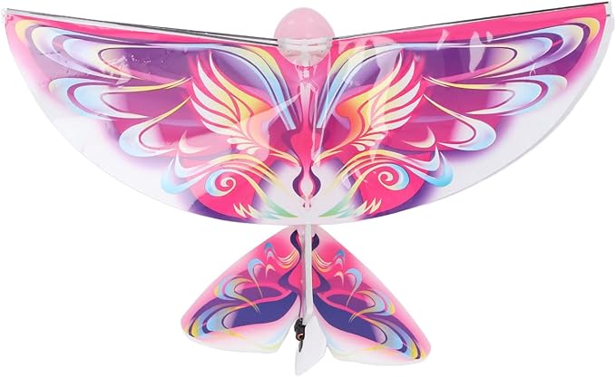 Flying RC Bird Toy 2.4GHz USB Charging LED Flapping Bird for Indoor Outdoor (Pink)