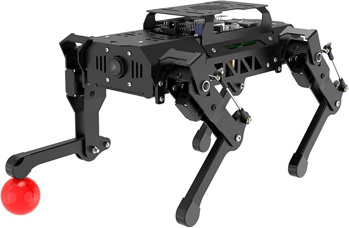 PuppyPi ROS2 Robot Dog with ChatGPT Large AI Models AI Embodied Intelligence Robotic Dog Vision Scene Voice Command Understanding Bionic Quadruped ROS Education Robot, Advance & RaspberryPi5 4GB