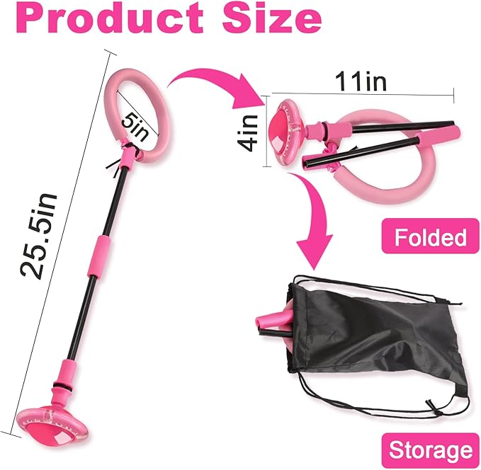 Skip Ball, Portable Foldable Colorful Flash Wheel Swing Ball, Kids Toys for Girls & Boys, Sports Fitness Toys for Kids & Adults. Gifts for Mom Women & Girls Toys Age 5-10 Years