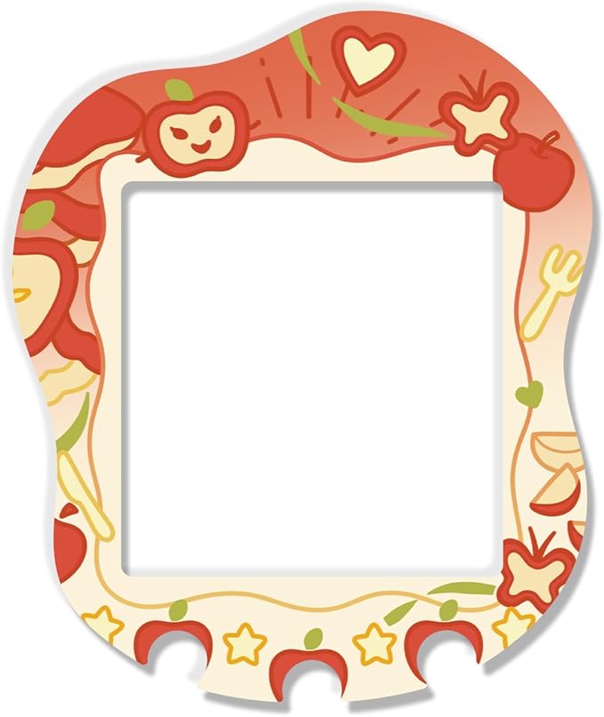 Holographic Laser Faceplate Sticker for Tamagotchi Uni, Self-Adhesive DIY Face Plate Decal, Shimmering Protective Skin for Virtual Pet - (for uni-Apple RED)
