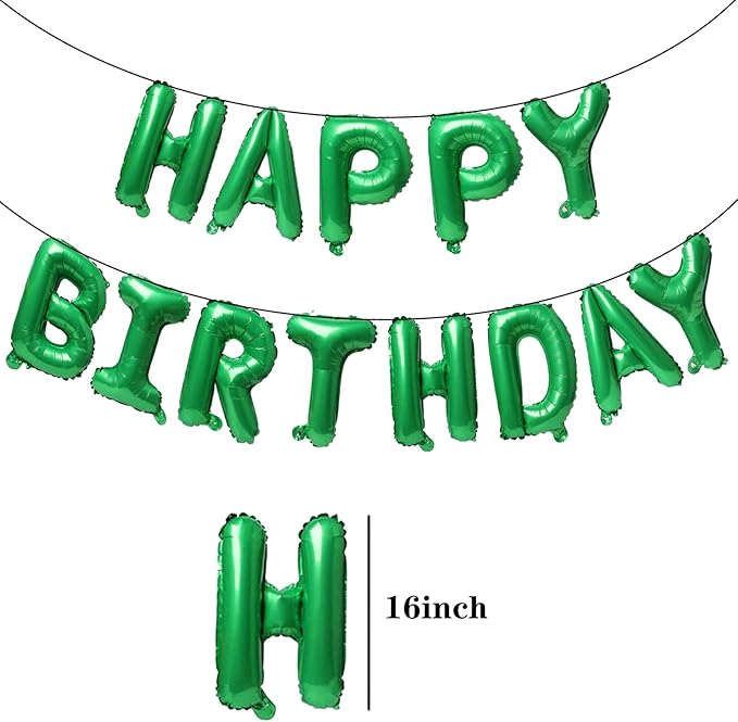 16 Inch Green Aluminum Foil Birthday Balloons for Birthday Party Supplies