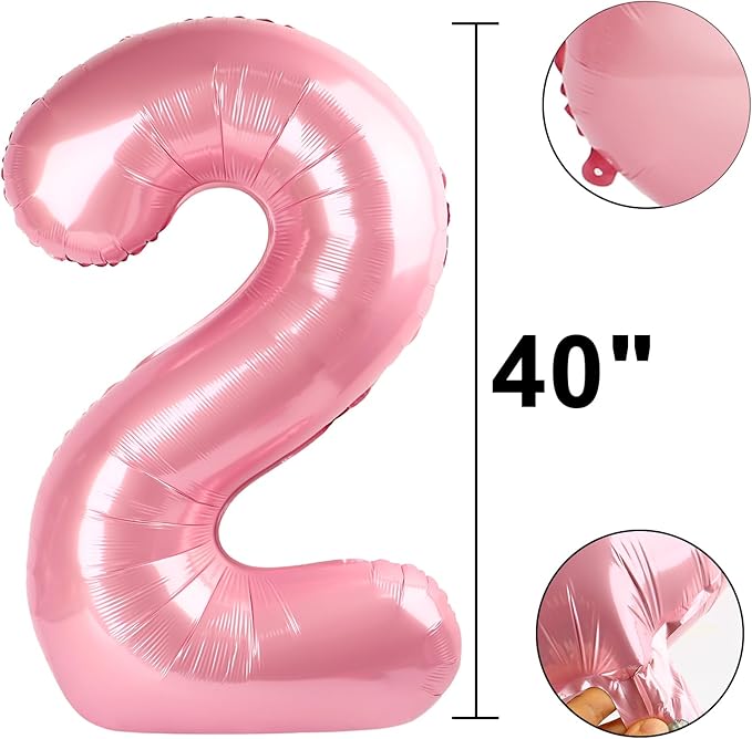 40 Inch Pearlescent Pink Number 27 Balloon Rose Number 27 Balloon 40 Inch, 27th Birthday Party Decorations for Boy or Girl Huge Mylar Anniversary Party Supplies