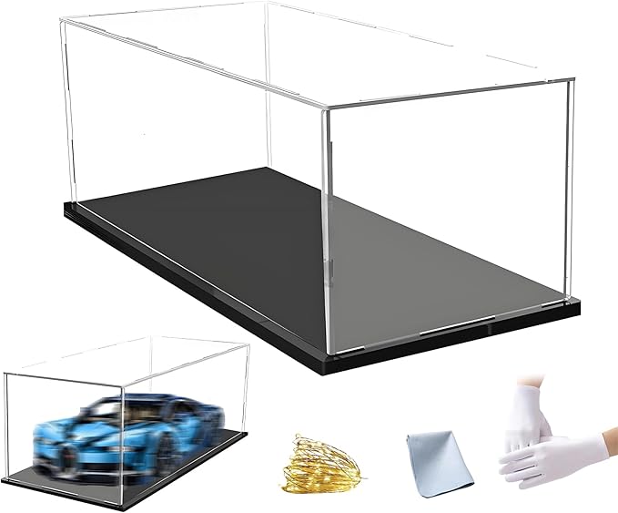Non-Flimsy Acrylic Display Box – A Large, Thick, Truly Sturdy 6x6x24in(Length x Width x Height) Crystal-Clear Display Case, Securely Fixed with Nut Pins, No Push-in Slots Required