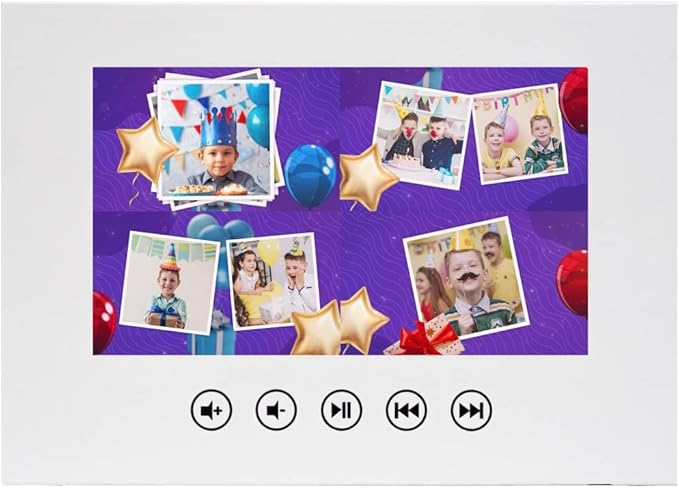 Birthday Video Card for Boys – Create a Personalized Slideshow from Photos – Fun & Emotional Tech Gift – 7” IPS Display, USB Rechargeable, 256MB Memory, Gift-Ready