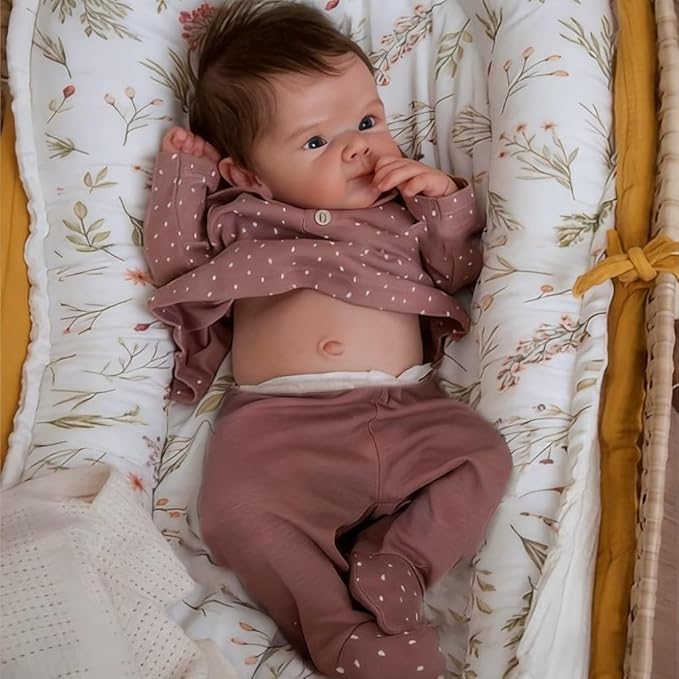 Anano Reborn Baby Dolls Silicone Full Body-18 in Realistic Baby Doll Girl, Full Silicone Babys Doll Lifelike, Anatomically Correct Babys Girl, Real Life Reborn Dolls with Accessories