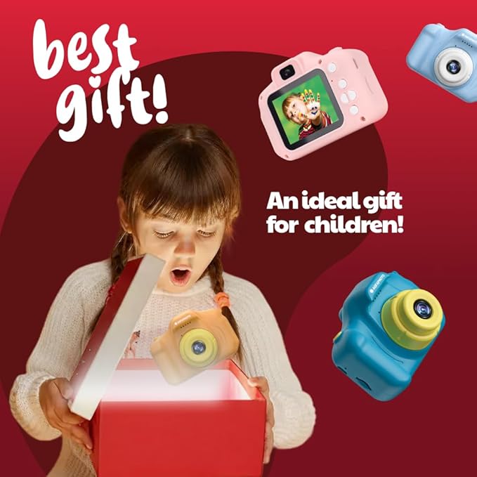 AGFA Photo Kids Digital Camera for 3-8 Year Old Boys & Girls – 12MP Photo & Video Camera, 2” LCD Screen, Anti-Shake, Fun Filters, Rechargeable Battery, Great Gift for Kids
