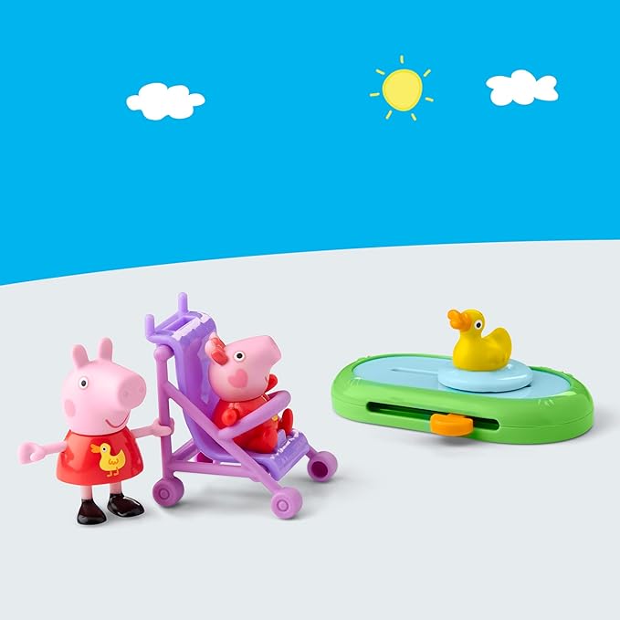 Peppa Pig Peppa and Evie's Park Fun Playset with 2 Figures and 2 Accessories, Preschool Toys for 3 Year Old Girls and Boys and Up
