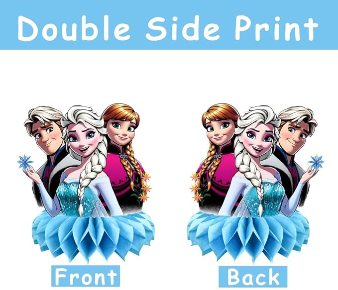 8Pcs Frozen Table Centerpieces Birthday Party Supplies Double Side Table Decorations for Frozen Party Decorations
