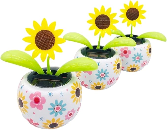 Sunflower Solar Dancing Flowers, Cute Solar Powered Dancing Swinging Flower, Swinging Solar Power Flip Flap Flower Decor Gift,Car Home Desk,Detective and Spy,Learning and Education