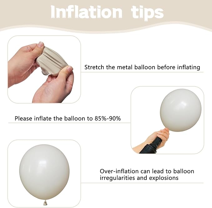 134Pcs Sand White Balloons Different Sizes 5 10 12 18 Inch sand white Latex Balloon for Birthday Wedding Baby Shower.