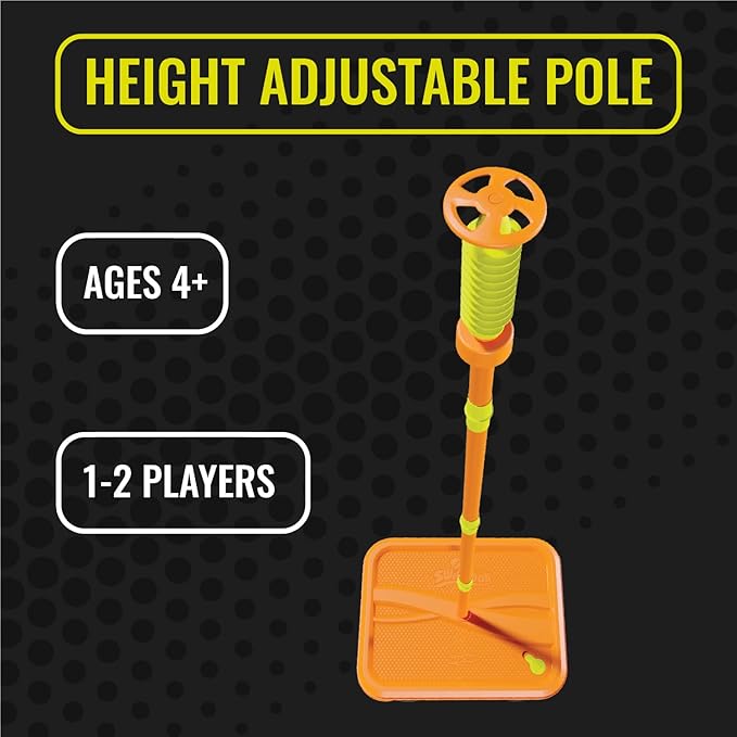 Swingball All Surface Tetherball Tennis Set – Portable Outdoor Game for Kids & Adults – Includes Paddles & Ball – Backyard, Lawn, or Park Active Play – Family Fun, Easy Setup & Storage