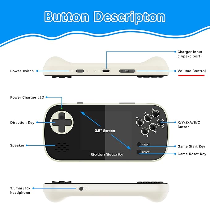 Handheld Game for Kids, Retro Gaming Console with 156 Retro Video Games, Handheld Game Console with Rechargeable Battery 3.5" LCD Screen, Mini Arcade Electronic Toy Gifts for Boys Girls (White)