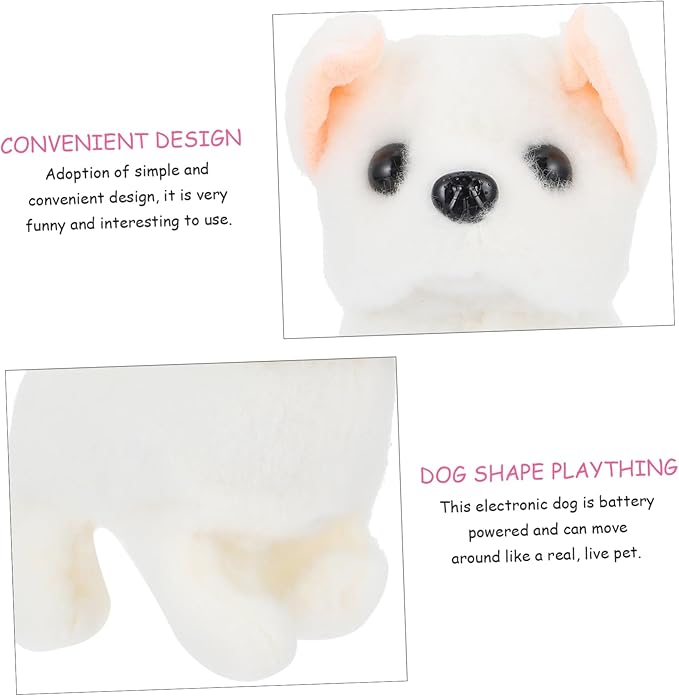 SUPVOX Robot Dog Walking Dog Plush Model Barking Plaything Simulation Plaything Imitation Cognitive White Pp Cotton