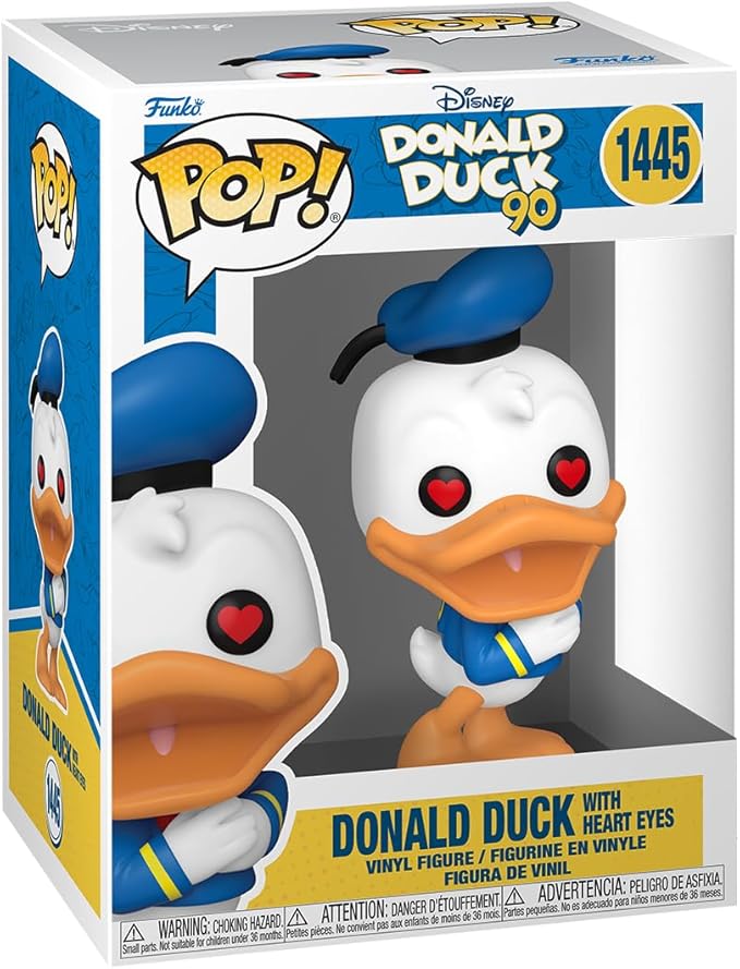 Funko Pop Disney: Donald Duck 90th Anniversary - Donald Duck with Heart Eyes - Collectable Vinyl Figure - Gift Idea - Official Merchandise - Toys for Kids & Adults - Cartoon/Animation Fans