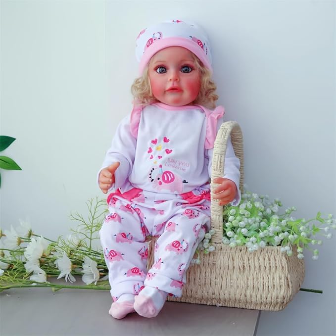 MAIHAO Reborn Baby Doll Clothes for 17-24 Inch Newborn Baby Doll, Baby Dolls Clothes Outfit Accessories fit 17-24 Inch Baby Doll Cute Little Elephant Set
