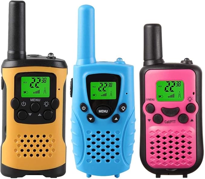 inYYTer 3 Pack New Walkie Talkies for Kids, 4KMs Long Range Kids Walkie Talkies 2 Way Radio Walky Talky, Best Gift for Age 3-12 Boys and Girls Yellow