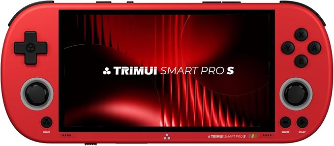 Trimui Smart Pro-S 4.96″ Retro Handheld Game Console, Allwinner A523 Octa-Core 2.0GHz, Mali-G57, Active Cooling, L3/R3, Linux, 8GB + microSD (RED-64GB)