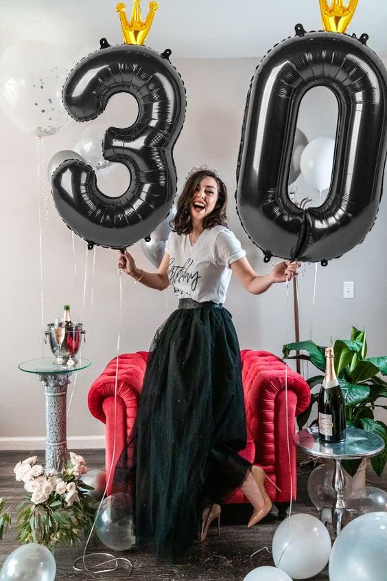 Black 5 Balloon, 40 Inch Number Balloon, Black and Gold Party Supplies, 5th Birthday Balloon Decorations, 5 15 25 35 50 Number Balloons, Number 5 Balloon.