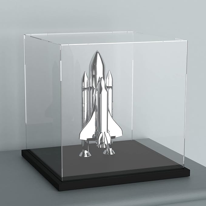 Clear Acrylic Display Case with Black Velvet Base, Dust-Proof Acrylic Showcase, Cube Counter-Tops Box for Large Collectibles (11x11x11 inch)