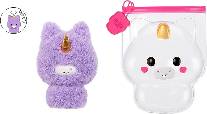 Fluffie Stuffiez Unicorn Small Collectible Feature Plush - Surprise Reveal Unboxing with Huggable ASMR Fidget DIY Fur Pulling, Ultra Soft Fluff