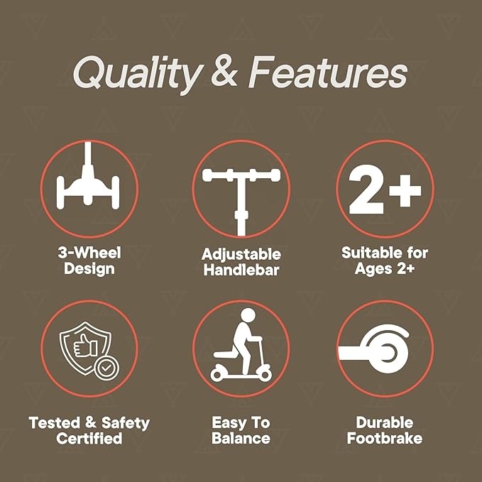Teal Mini 3 Wheel Scooter for Kids – Lean-to-Steer Kick with LED Light-Up Wheels, Adjustable Handlebar, Wide Anti-Slip Deck, Smooth PU Wheels, Rear Foot Brake – Suitable for Ages 2+