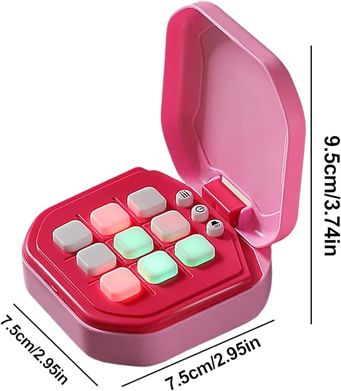 Electronic Puzzle Console Game - Handheld Brain Challenge Toy for Kids | LCD Screen with Interactive Logic Matching System, Portable Memory Training Device for Travel Entertainment 4.13x3.86x1.77 in