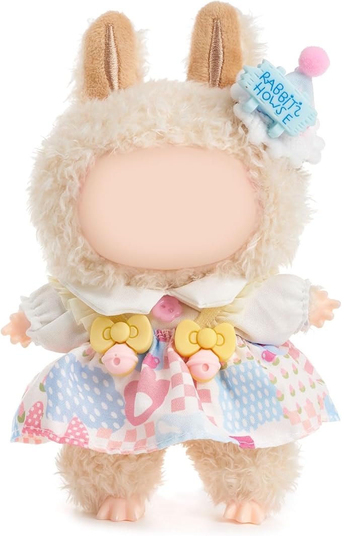 Clothes for Doll, 17cm Doll Clothes Set Suitable for Dolls Accessories - Birthday Hat + White Top + Suspender Skirt (NO Doll),Ice Cream
