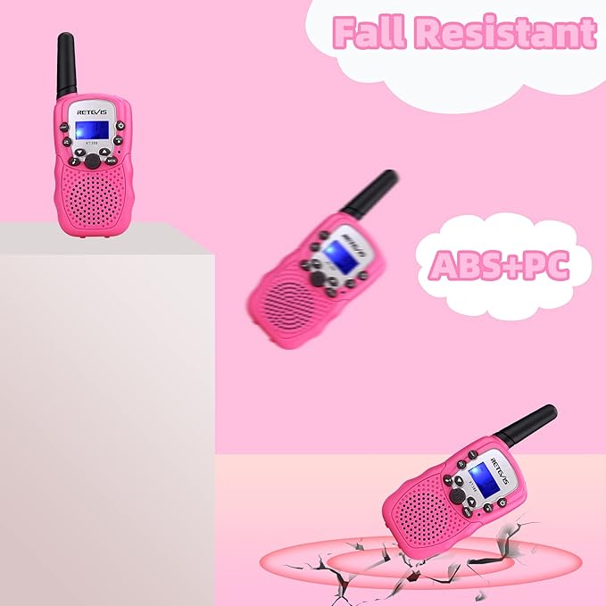 Retevis RT628 Kids Walkie Talkies 2 Way Radio (1 Pair) with RT388 Walkie Talkies for Girls (1 Pair) for 6-12 Years Old Kids Gifts