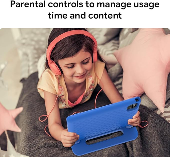 10" Kids Tablet, Android 13, 32GB (Expandable to 128GB), Quad-core, WiFi 6, Bth 5.0, Pre-Installed Parental Controls, Kids Space & Family Link (K109A-B, Blue, 32GB)