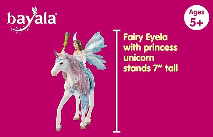 Schleich Bayala - 3PC Eyela Fairy Toy with Princess Unicorn Figurine - Fantasy Fairy Figure with Magic Wand - Durable Pixie and Magic Horse Toy for Imaginative Play - Girls and Boys 5-12 | 70569