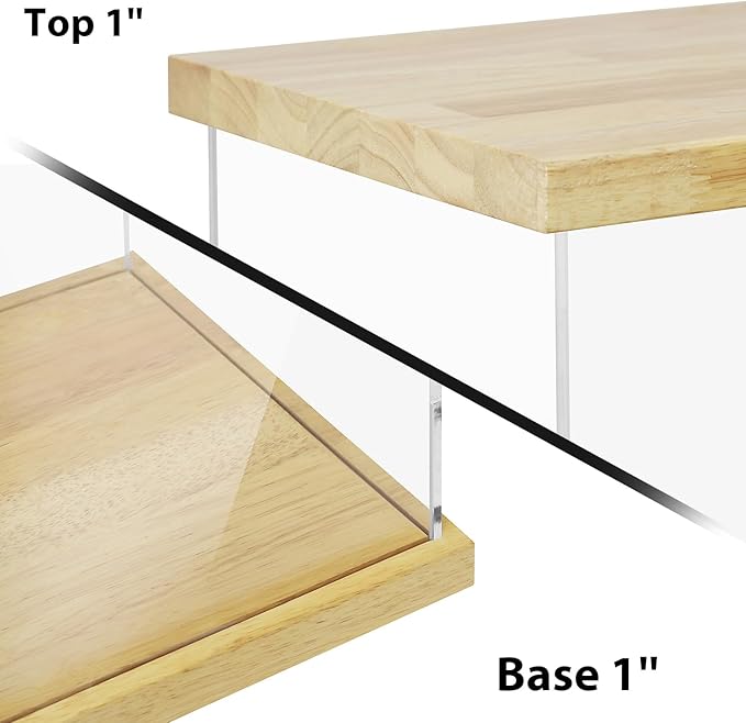 BenchPro Clear Acrylic Display Case for Trophy, Collectibles, Assemble Cube Display Box Stand Dust Proof Protection Showcase for Action Figures Toys. (1" Thick Wood, 17" H x 12" L x 12" D)