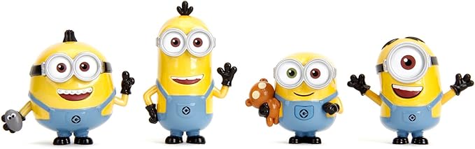 Jada Toys Minion Figure (1 Piece) - 1 of 4 Collectible Figures (Stuart, Kevin, Otto, Bob) Metal for Fans and Children from 8 Years, Wave 1, Random Selection, Approx. 6.5 cm Each