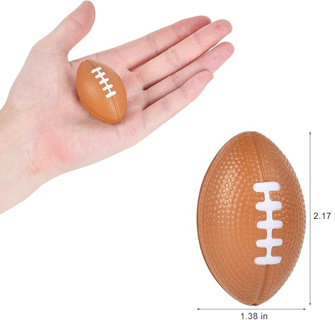 Uogw 36Packs Football Stress Balls, 2.17" Mini Foam Footballs,Superbowl Decoration Party Favor, Mini Foam Squeeze Sports Balls for Party Supplies and Outdoor Games
