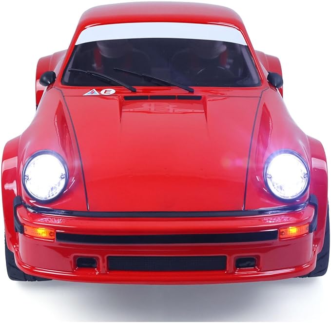 1/6 Remote Control Rally Car 4X4 RC Vehicle 2WD and 4WD Modes Metal Chassis Light System Independent Suspension No Battery Charger Hobby Grade Model for Ages 14+(Red)