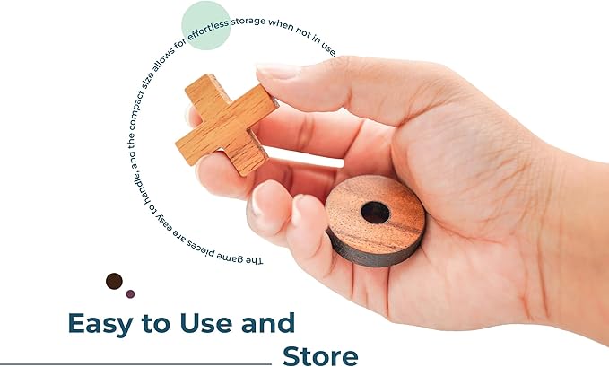 BSIRI Tic Tac Toe Wooden Board Games (Only X-O Pieces)- Unique Gifts, Fun Gifts for Adults and Use as Living Room Rustic Table Decor Ideal for Coffee Table Decor