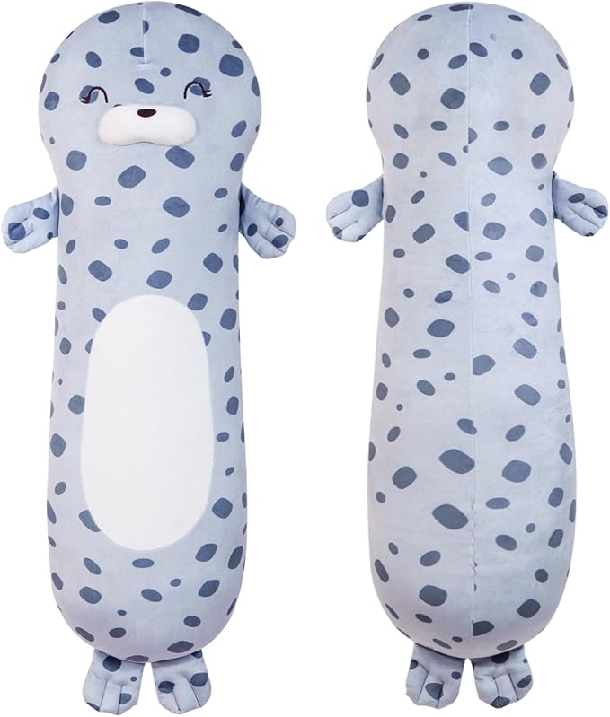 36 inch Giant Ocean Seal Stuffed Animals Body Pillow, Large Chubby Seals Blob Plush Toy Plushy Long Gift for Kids Boys Girl Birthday, Easter