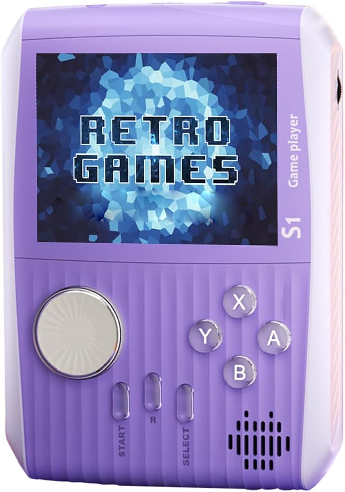 Retro Game Console Handheld, Mini Handheld Game Console for Kids with 666 Classic Retro Games, 1020mAh Rechargeable Battery, 3 Inch Screen Gameboy, Birthday for Boy Girl (Purple)
