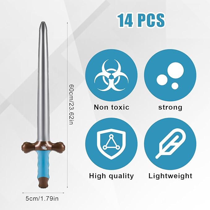 12pcs Inflatable Swords, 24 Inch Inflatable Pirates Swords Pirate Party Swords Inflatable Toy Swords Pirate Party Supplies for Birthday Cosplay Halloween Costume