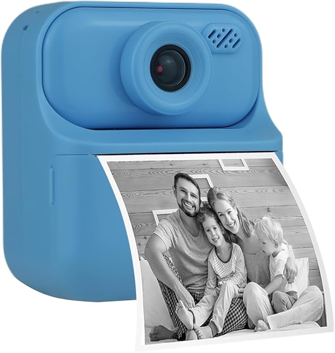 Kids Instant Print Camera – Digital Camera for Girls Boys Age 3-10, Thermal Printing with Filters & Stickers – Birthday, for Kids, Toys for Ages 3-13, Teen Girl Trendy Gift (Blue)