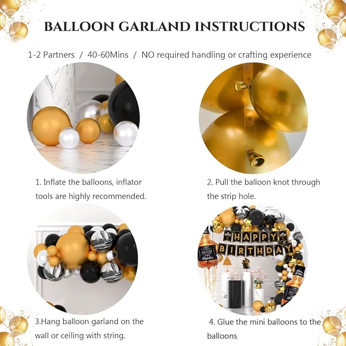 Whiskey Balloons Garland Arch Kit Silver Gold Black Latex Balloons Age to Perfection Whiskey Foil Balloons Happy Birthday Banner for Men Women Birthday Decorations Aged to Perfection Party Supplies
