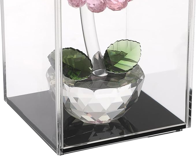 JUXYES Pack of 2 Clear Acrylic Display Case with Sliding Door for Mini Action Figures, Stackable Display Case Cube Small Showcase Free Standing Collectibles Protection Box, Black Bottom