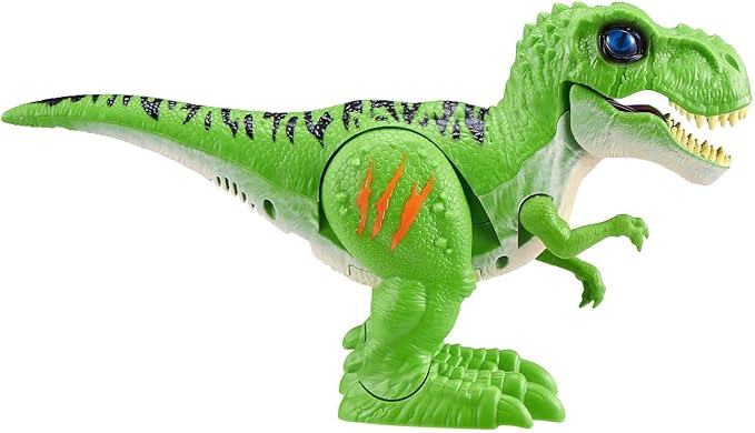 Robo Alive Attacking Green T-Rex Battery-Powered Robotic Toy by Zuru, Dinosaur Toy, Birthday Gift for Boys 3 Years Old and Up